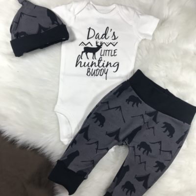 3 Piece Outfit - Black Bears with Black