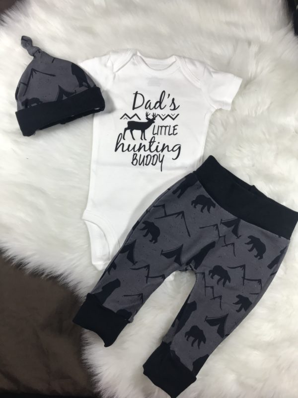 3 Piece Outfit - Black Bears with Black