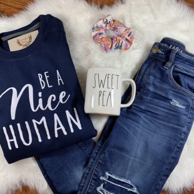 Ladies Crew Neck Sweatshirt - Be a Nice Human