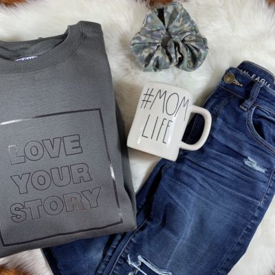 Ladies Crew Neck Sweatshirt - LOVE YOUR STORY