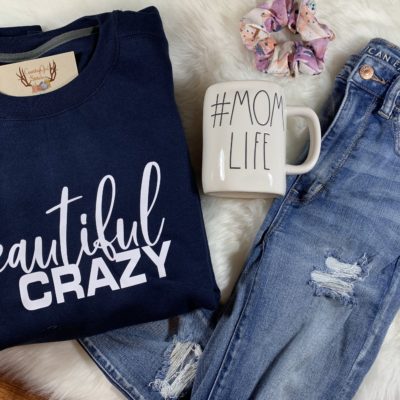 Ladies Crew Neck Sweatshirt - beautiful crazy