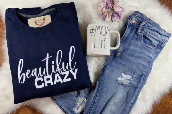 Ladies Crew Neck Sweatshirt - beautiful crazy