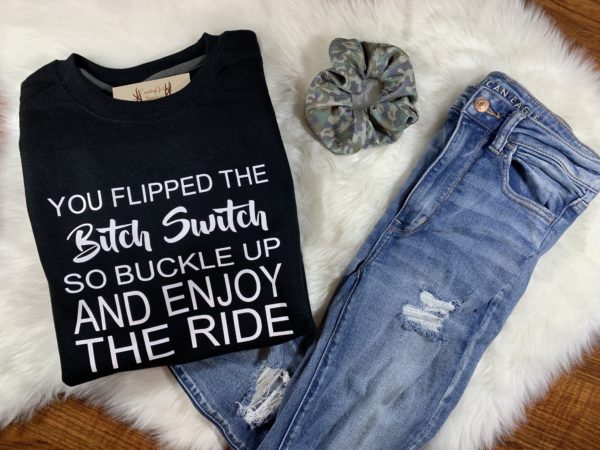 Ladies Crew Neck Sweatshirt - Enjoy the Ride