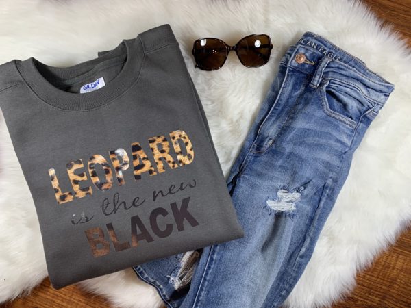Ladies Crew Neck Sweatshirt - LEOPARD