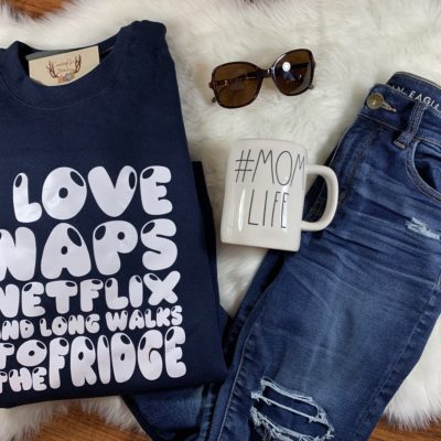 Ladies Crew Neck Sweatshirt - I love naps