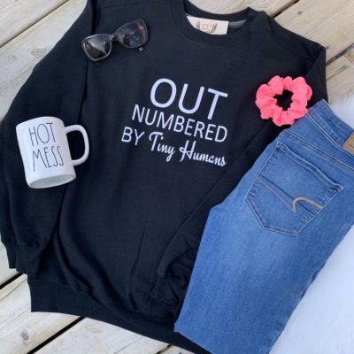 Ladies Crew Neck Sweatshirt - Out Numbered