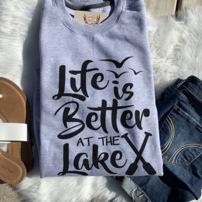 Ladies Crew Neck Sweatshirt - At the Lake