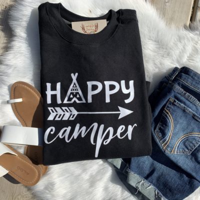 Ladies Crew Neck Sweatshirt - Happy Camper
