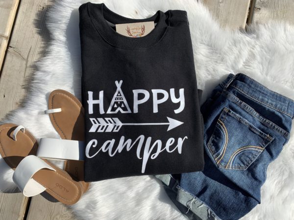 Ladies Crew Neck Sweatshirt - Happy Camper