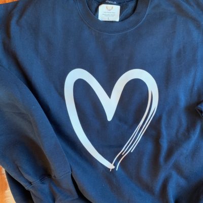 Ladies Crew Neck Sweatshirt - Heart