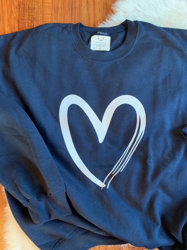 Ladies Crew Neck Sweatshirt - Heart
