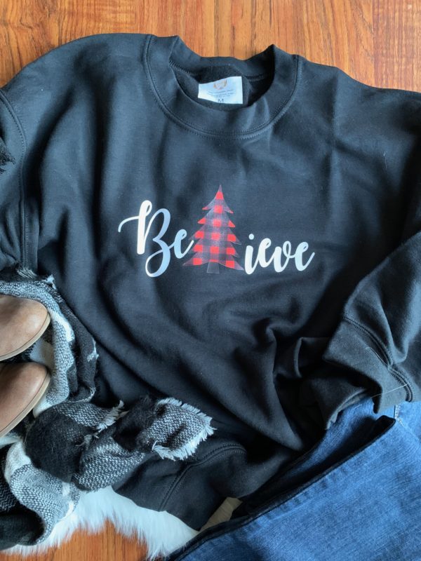Ladies Crew Neck Sweatshirt - Believe