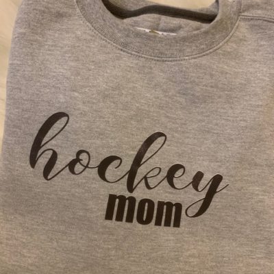 Ladies Crew Neck Sweatshirt - hockey mom