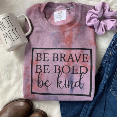 Ladies Crew Neck Sweatshirt - BE BRAVE