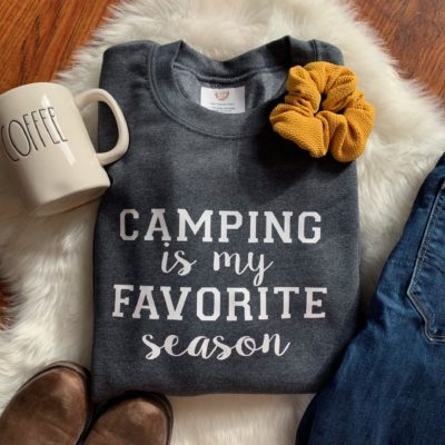 Ladies Crew Neck Sweatshirt - Camping is my Favourite Season