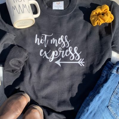 Ladies Crew Neck Sweatshirt - Hot Mess Express