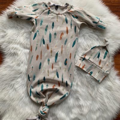 Baby Gown - Tan Feather