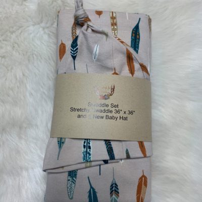 Swaddle Set - Tan Feather