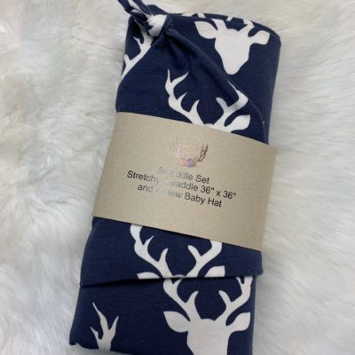 Swaddle Set - Navy Buck