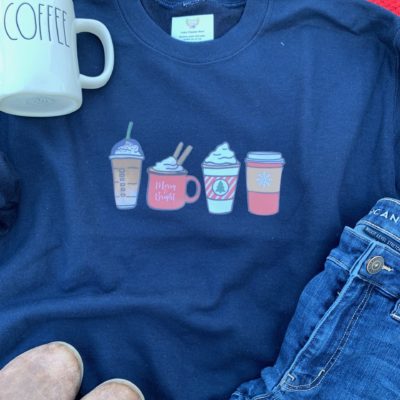 Ladies Crew Neck Sweatshirt - Navy Drinks