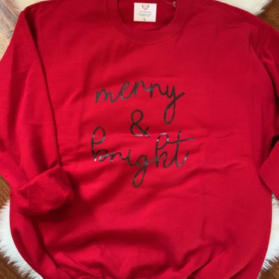 Ladies Crew Neck Sweatshirt - merry & bright