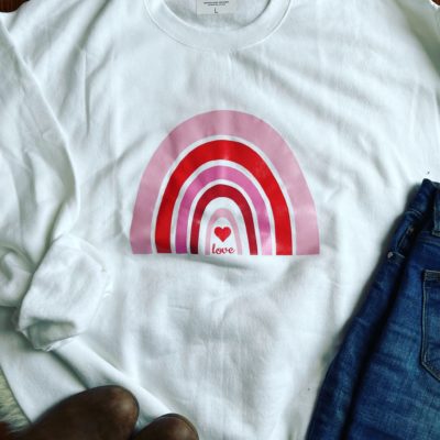 Ladies Crew Neck Sweatshirt - rainbow love