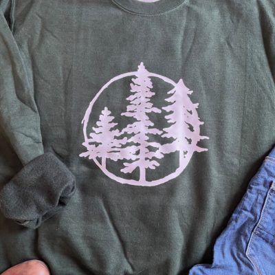 Ladies Crew Neck Sweatshirt - forest trees