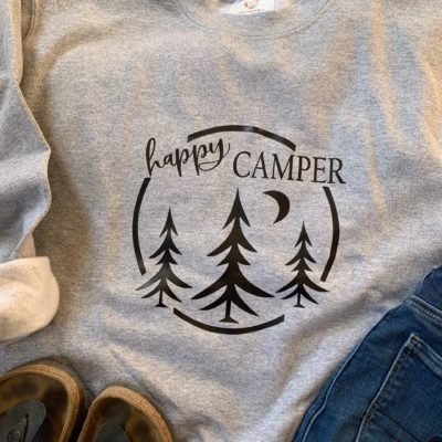 Ladies Crew Neck Sweatshirt - happy camper