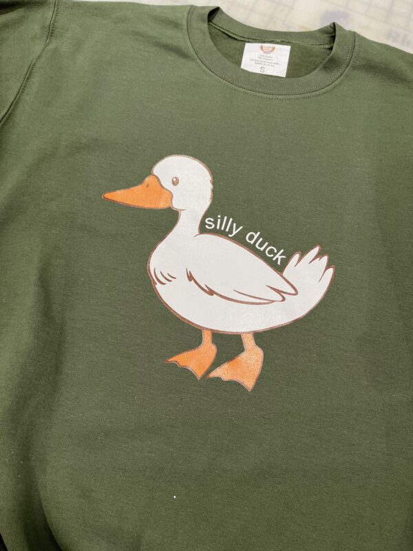 Ladies Crew Neck Sweatshirt - silly duck