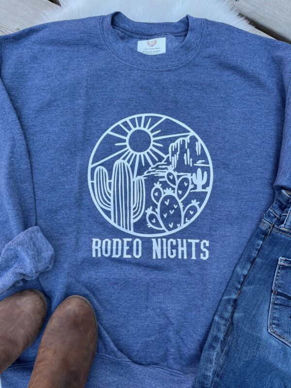Ladies Crew Neck Sweatshirt - Rodeo Nights