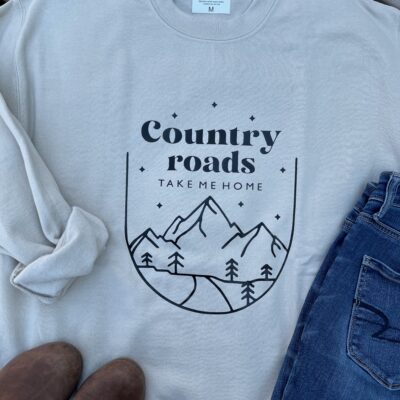 Ladies Crew Neck Sweatshirt - country roads