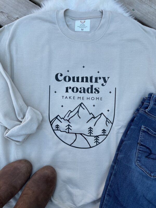 Ladies Crew Neck Sweatshirt - country roads