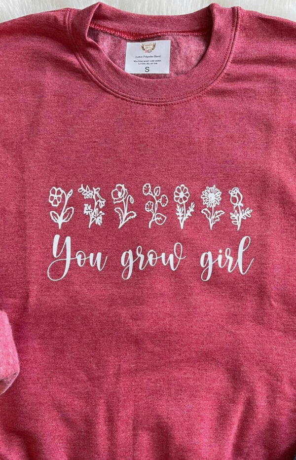 Ladies Crew Neck Sweatshirt - you grow girl