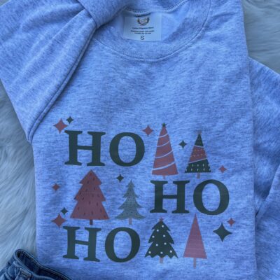 Ladies Crew Neck Sweatshirt - HO HO HO