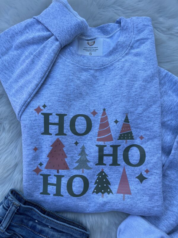 Ladies Crew Neck Sweatshirt - HO HO HO
