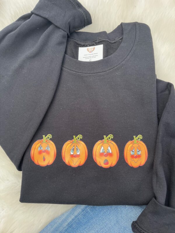 Ladies Crew Neck Sweatshirt - four pumpkins