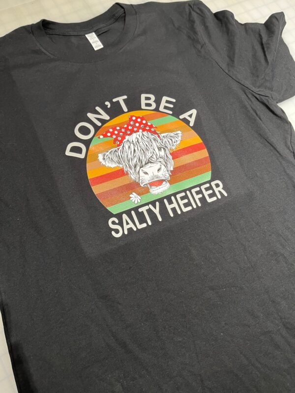 Ladies Crew Neck Sweatshirt - don't be a salty heifer (highland)