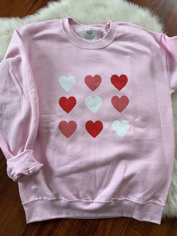 Ladies Crew Neck Sweatshirt - 9 hearts