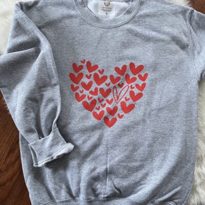 Ladies Crew Neck Sweatshirt - full heart