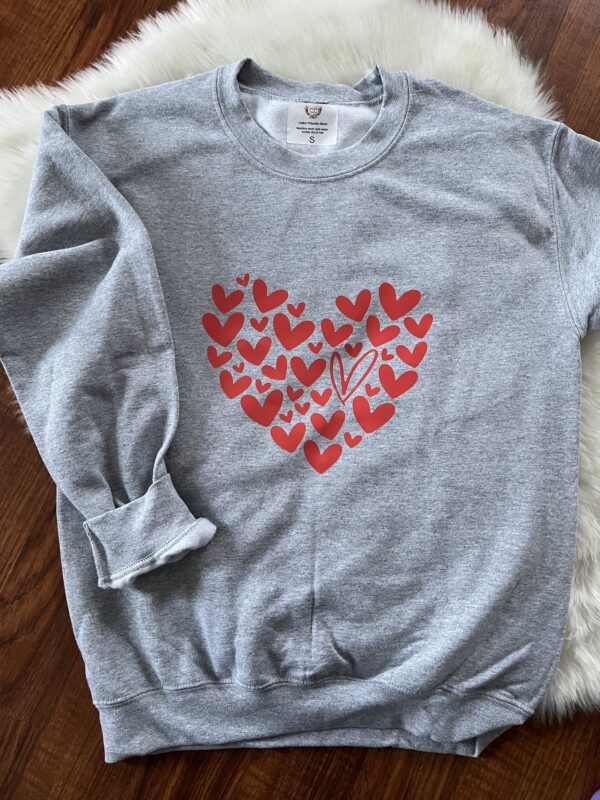 Ladies Crew Neck Sweatshirt - full heart